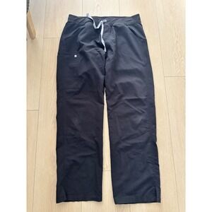 FIGS Technical Collection Black Scrub Pants Large Drawstring Cargo Pockets
